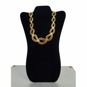 Vtg 80s Napier Chunky Leaf Link Necklace